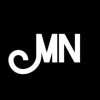 MN Letter Logo Design. Initial letters MN logo icon. Abstract letter MN minimal logo design template. M N letter design vector with black colors. mn logo