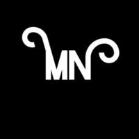 MN Letter Logo Design. Initial letters MN logo icon. Abstract letter MN minimal logo design template. M N letter design vector with black colors. mn logo