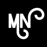 MN Letter Logo Design. Initial letters MN logo icon. Abstract letter MN minimal logo design template. M N letter design vector with black colors. mn logo