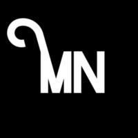 MN Letter Logo Design. Initial letters MN logo icon. Abstract letter MN minimal logo design template. M N letter design vector with black colors. mn logo