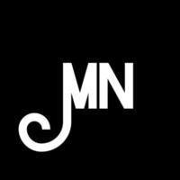 MN Letter Logo Design. Initial letters MN logo icon. Abstract letter MN minimal logo design template. M N letter design vector with black colors. mn logo