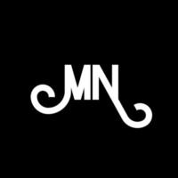 MN Letter Logo Design. Initial letters MN logo icon. Abstract letter MN minimal logo design template. M N letter design vector with black colors. mn logo