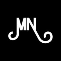 MN Letter Logo Design. Initial letters MN logo icon. Abstract letter MN minimal logo design template. M N letter design vector with black colors. mn logo