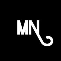 MN Letter Logo Design. Initial letters MN logo icon. Abstract letter MN minimal logo design template. M N letter design vector with black colors. mn logo