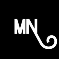 MN Letter Logo Design. Initial letters MN logo icon. Abstract letter MN minimal logo design template. M N letter design vector with black colors. mn logo