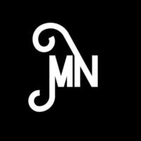 MN Letter Logo Design. Initial letters MN logo icon. Abstract letter MN minimal logo design template. M N letter design vector with black colors. mn logo