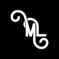 diseño de logotipo de letra ml. icono del logotipo de letras iniciales ml. plantilla de diseño de logotipo mínimo de letra abstracta ml. ml vector de diseño de letras con colores negros. logotipo de ml