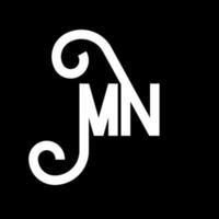 MN Letter Logo Design. Initial letters MN logo icon. Abstract letter MN minimal logo design template. M N letter design vector with black colors. mn logo