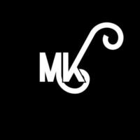 MK Letter Logo Design. Initial letters MK logo icon. Abstract letter MK minimal logo design template. M K letter design vector with black colors. mk logo