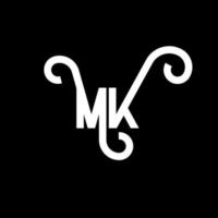 MK Letter Logo Design. Initial letters MK logo icon. Abstract letter MK minimal logo design template. M K letter design vector with black colors. mk logo