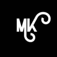 MK Letter Logo Design. Initial letters MK logo icon. Abstract letter MK minimal logo design template. M K letter design vector with black colors. mk logo