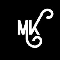 MK Letter Logo Design. Initial letters MK logo icon. Abstract letter MK minimal logo design template. M K letter design vector with black colors. mk logo