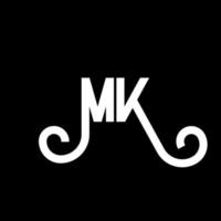 diseño del logotipo de la letra mk. icono del logotipo mk de letras iniciales. plantilla de diseño de logotipo mínimo mk de letra abstracta. vector de diseño de letras mk con colores negros. logotipo mk