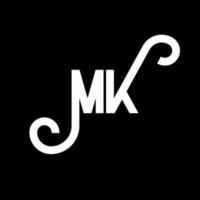 MK Letter Logo Design. Initial letters MK logo icon. Abstract letter MK minimal logo design template. M K letter design vector with black colors. mk logo
