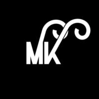 diseño del logotipo de la letra mk. icono del logotipo mk de letras iniciales. plantilla de diseño de logotipo mínimo mk de letra abstracta. vector de diseño de letras mk con colores negros. logotipo mk