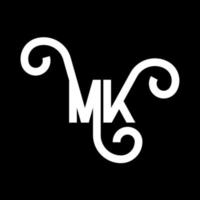 diseño del logotipo de la letra mk. icono del logotipo mk de letras iniciales. plantilla de diseño de logotipo mínimo mk de letra abstracta. vector de diseño de letras mk con colores negros. logotipo mk