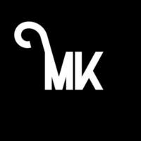MK Letter Logo Design. Initial letters MK logo icon. Abstract letter MK minimal logo design template. M K letter design vector with black colors. mk logo