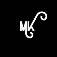 diseño del logotipo de la letra mk. icono del logotipo mk de letras iniciales. plantilla de diseño de logotipo mínimo mk de letra abstracta. vector de diseño de letras mk con colores negros. logotipo mk