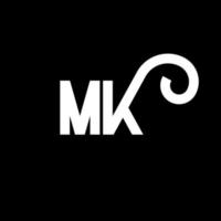 MK Letter Logo Design. Initial letters MK logo icon. Abstract letter MK minimal logo design template. M K letter design vector with black colors. mk logo