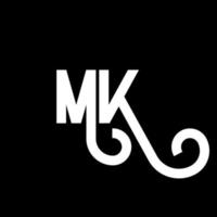 MK Letter Logo Design. Initial letters MK logo icon. Abstract letter MK minimal logo design template. M K letter design vector with black colors. mk logo
