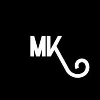 MK Letter Logo Design. Initial letters MK logo icon. Abstract letter MK minimal logo design template. M K letter design vector with black colors. mk logo