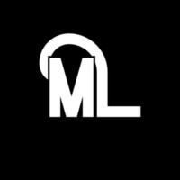 diseño de logotipo de letra ml. icono del logotipo de letras iniciales ml. plantilla de diseño de logotipo mínimo de letra abstracta ml. ml vector de diseño de letras con colores negros. logotipo de ml