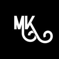 diseño del logotipo de la letra mk. icono del logotipo mk de letras iniciales. plantilla de diseño de logotipo mínimo mk de letra abstracta. vector de diseño de letras mk con colores negros. logotipo mk