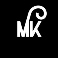 MK Letter Logo Design. Initial letters MK logo icon. Abstract letter MK minimal logo design template. M K letter design vector with black colors. mk logo