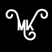 MK Letter Logo Design. Initial letters MK logo icon. Abstract letter MK minimal logo design template. M K letter design vector with black colors. mk logo