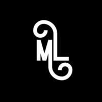 ML Letter Logo Design. Initial letters ML logo icon. Abstract letter ML minimal logo design template. M L letter design vector with black colors. ml logo