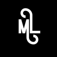 ML Letter Logo Design. Initial letters ML logo icon. Abstract letter ML minimal logo design template. M L letter design vector with black colors. ml logo