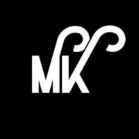 diseño del logotipo de la letra mk. icono del logotipo mk de letras iniciales. plantilla de diseño de logotipo mínimo mk de letra abstracta. vector de diseño de letras mk con colores negros. logotipo mk