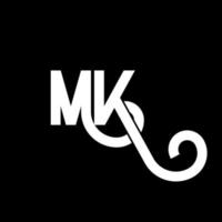 MK Letter Logo Design. Initial letters MK logo icon. Abstract letter MK minimal logo design template. M K letter design vector with black colors. mk logo