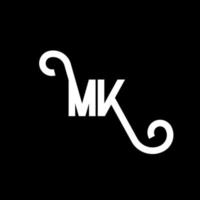 MK Letter Logo Design. Initial letters MK logo icon. Abstract letter MK minimal logo design template. M K letter design vector with black colors. mk logo