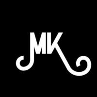MK Letter Logo Design. Initial letters MK logo icon. Abstract letter MK minimal logo design template. M K letter design vector with black colors. mk logo