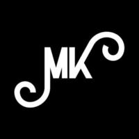 diseño del logotipo de la letra mk. icono del logotipo mk de letras iniciales. plantilla de diseño de logotipo mínimo mk de letra abstracta. vector de diseño de letras mk con colores negros. logotipo mk