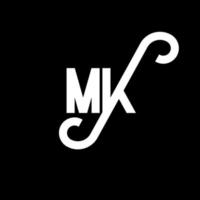 MK Letter Logo Design. Initial letters MK logo icon. Abstract letter MK minimal logo design template. M K letter design vector with black colors. mk logo