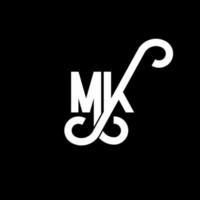 MK Letter Logo Design. Initial letters MK logo icon. Abstract letter MK minimal logo design template. M K letter design vector with black colors. mk logo