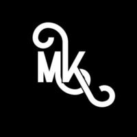 diseño del logotipo de la letra mk. icono del logotipo mk de letras iniciales. plantilla de diseño de logotipo mínimo mk de letra abstracta. vector de diseño de letras mk con colores negros. logotipo mk