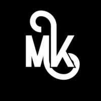 diseño del logotipo de la letra mk. icono del logotipo mk de letras iniciales. plantilla de diseño de logotipo mínimo mk de letra abstracta. vector de diseño de letras mk con colores negros. logotipo mk