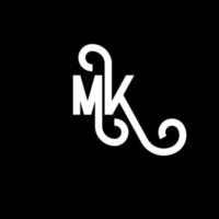 diseño del logotipo de la letra mk. icono del logotipo mk de letras iniciales. plantilla de diseño de logotipo mínimo mk de letra abstracta. vector de diseño de letras mk con colores negros. logotipo mk