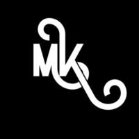 diseño del logotipo de la letra mk. icono del logotipo mk de letras iniciales. plantilla de diseño de logotipo mínimo mk de letra abstracta. vector de diseño de letras mk con colores negros. logotipo mk