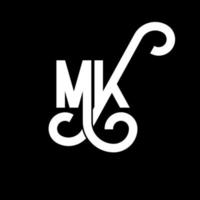 MK Letter Logo Design. Initial letters MK logo icon. Abstract letter MK minimal logo design template. M K letter design vector with black colors. mk logo