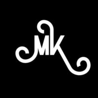 diseño del logotipo de la letra mk. icono del logotipo mk de letras iniciales. plantilla de diseño de logotipo mínimo mk de letra abstracta. vector de diseño de letras mk con colores negros. logotipo mk