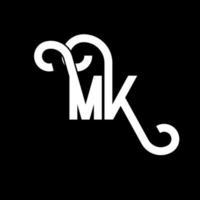 diseño del logotipo de la letra mk. icono del logotipo mk de letras iniciales. plantilla de diseño de logotipo mínimo mk de letra abstracta. vector de diseño de letras mk con colores negros. logotipo mk