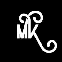 diseño del logotipo de la letra mk. icono del logotipo mk de letras iniciales. plantilla de diseño de logotipo mínimo mk de letra abstracta. vector de diseño de letras mk con colores negros. logotipo mk