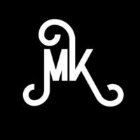 diseño del logotipo de la letra mk. icono del logotipo mk de letras iniciales. plantilla de diseño de logotipo mínimo mk de letra abstracta. vector de diseño de letras mk con colores negros. logotipo mk