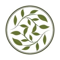 round label leaves vector