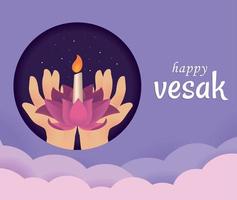 feliz vesak tarjeta vector