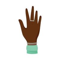 afro hand with ring vector